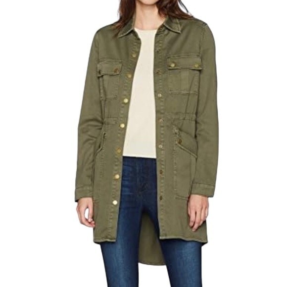 Level 99 Utility Long Anorak Jacket Barn Coat Cactus Green Women's Size Medium - Picture 1 of 12